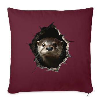 Funny Otter Otter Lover Cute Otter Zoo - Sofa pillowcase 17,3'' x 17,3'' (45 x 45 cm) - burgundy - Front