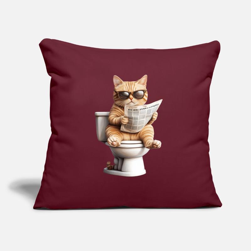 Drôle de chat chat propriétaire de chat Loo Cat Pet Housse de coussin décorative 45 x 45 cm