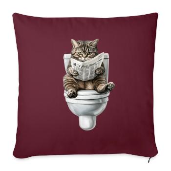 Funny Cat Cat Owner Loo Cat Pet - Sofa pillowcase 17,3'' x 17,3'' (45 x 45 cm) - burgundy - Front