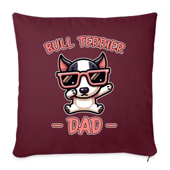 Bull Terrier Dire Drôle Bull Terrier Cadeau - Housse de coussin décorative 45 x 45 cm - bordeaux - Devant