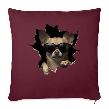 Drôle de chien propriétaire Chien mignon Chihuahua - Housse de coussin décorative 45 x 45 cm - bordeaux - Devant