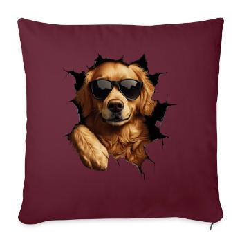 Drôle de chiens Propriétaire de chien Chien mignon Retriever - Housse de coussin décorative 45 x 45 cm - bordeaux - Devant