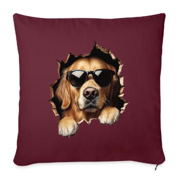 Drôle de chiens Propriétaire de chien Chien mignon Retriever - Housse de coussin décorative 45 x 45 cm - bordeaux - Devant