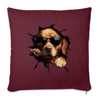 Drôle de chiens Propriétaire de chien Chien mignon Retriever - Housse de coussin décorative 45 x 45 cm - bordeaux - Devant
