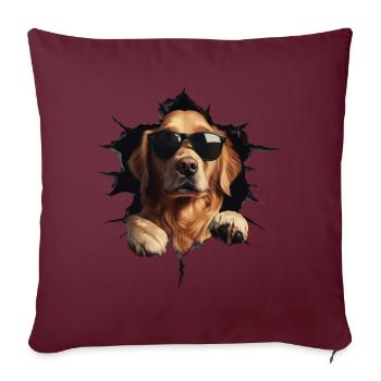 Drôle de chiens Propriétaire de chien Chien mignon Retriever - Housse de coussin décorative 45 x 45 cm - bordeaux - Devant