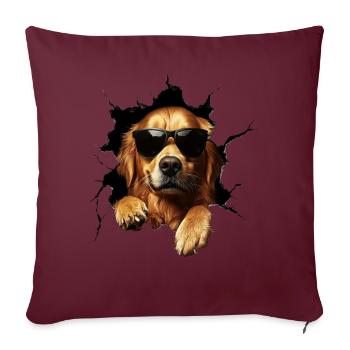 Drôle de chiens Propriétaire de chien Chien mignon Retriever - Housse de coussin décorative 45 x 45 cm - bordeaux - Devant