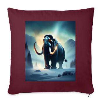 mammouth maléfique effrayant - Housse de coussin décorative 45 x 45 cm - bordeaux - Devant