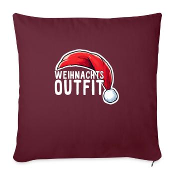 Tenue de Noël Noël - Housse de coussin décorative 45 x 45 cm - bordeaux - Devant