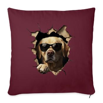 Drôle de chien propriétaire Chien mignon Labrador - Housse de coussin décorative 45 x 45 cm - bordeaux - Devant