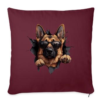 Drôle de chien propriétaire Chien mignon Chien de berger - Housse de coussin décorative 45 x 45 cm - bordeaux - Devant
