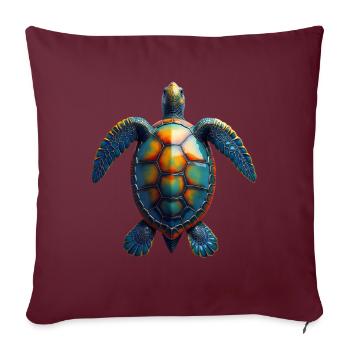 Amoureux des tortues de mer Motif safari animalier - Housse de coussin décorative 45 x 45 cm - bordeaux - Devant