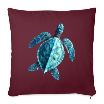 Amoureux des tortues de mer Motif safari animalier - Housse de coussin décorative 45 x 45 cm - bordeaux - Devant
