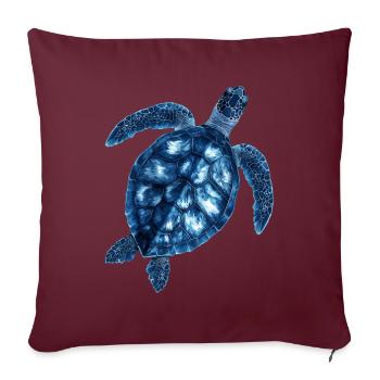 Amoureux des tortues de mer Motif safari animalier - Housse de coussin décorative 45 x 45 cm - bordeaux - Devant