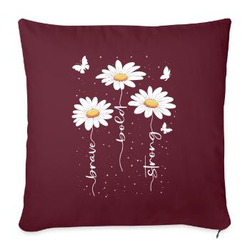 Fleurs d’été Fleur Inspiration Dicton de motivation - Housse de coussin décorative 45 x 45 cm - bordeaux - Devant