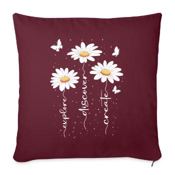 Fleurs d’été Fleur Inspiration Dicton de motivation - Housse de coussin décorative 45 x 45 cm - bordeaux - Devant