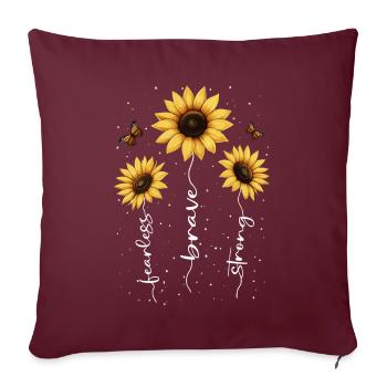 Fleurs d’été Fleur Inspiration Dicton de motivation - Housse de coussin décorative 45 x 45 cm - bordeaux - Devant