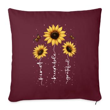 Fleurs d’été Fleur Inspiration Dicton de motivation - Housse de coussin décorative 45 x 45 cm - bordeaux - Devant