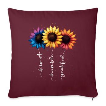 Summer Flowers Flower Inspiration Motivational Saying - Sofa pillowcase 17,3'' x 17,3'' (45 x 45 cm) - burgundy - Front