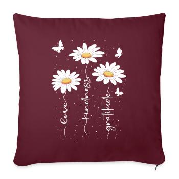 Fleurs d’été Fleur Inspiration Dicton de motivation - Housse de coussin décorative 45 x 45 cm - bordeaux - Devant