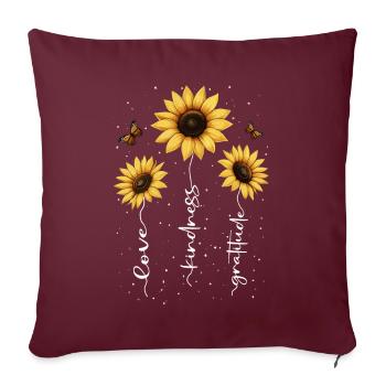 Fleurs d’été Fleur Inspiration Dicton de motivation - Housse de coussin décorative 45 x 45 cm - bordeaux - Devant