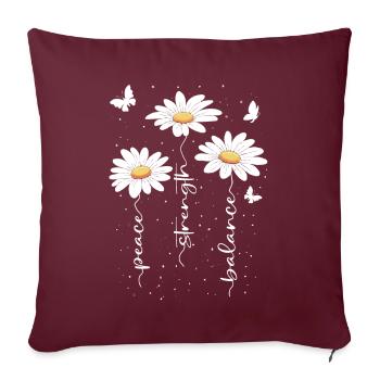 Fleurs d’été Fleur Inspiration Dicton de motivation - Housse de coussin décorative 45 x 45 cm - bordeaux - Devant