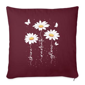 Fleurs d’été Fleur Inspiration Dicton de motivation - Housse de coussin décorative 45 x 45 cm - bordeaux - Devant