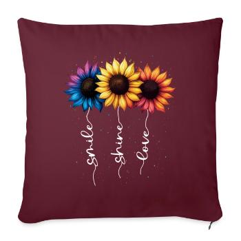 Summer Flowers Flower Inspiration Motivational Saying - Sofa pillowcase 17,3'' x 17,3'' (45 x 45 cm) - burgundy - Front