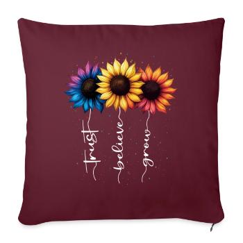 Summer Flowers Flower Inspiration Motivational Saying - Sofa pillowcase 17,3'' x 17,3'' (45 x 45 cm) - burgundy - Front