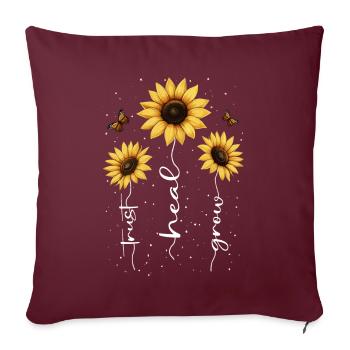 Fleurs d’été Fleur Inspiration Dicton de motivation - Housse de coussin décorative 45 x 45 cm - bordeaux - Devant