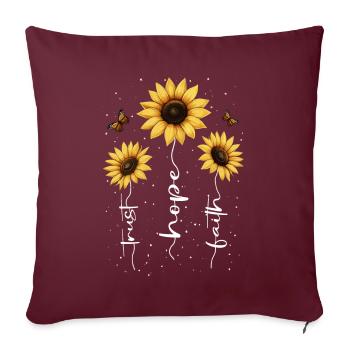 Fleurs d’été Fleur Inspiration Dicton de motivation - Housse de coussin décorative 45 x 45 cm - bordeaux - Devant