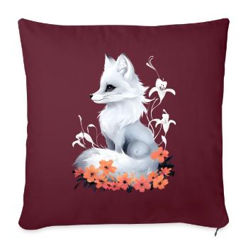Fox Lover Woodland Flowers Art Foxes Cute Fox - Sofa pillowcase 17,3'' x 17,3'' (45 x 45 cm) - burgundy - Front