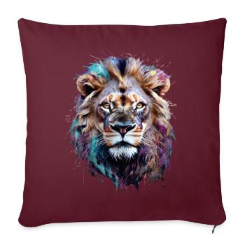 Lion Lover Wildlife Safari Art Lion Colorful - Sofa pillowcase 17,3'' x 17,3'' (45 x 45 cm) - burgundy - Front