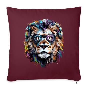 Lion Lover Wildlife Safari Art Lion Colorful - Sofa pillowcase 17,3'' x 17,3'' (45 x 45 cm) - burgundy - Front