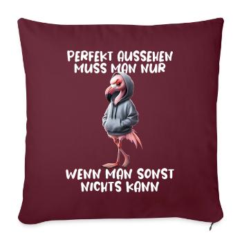 Drôle Flamingo Disant Amoureux des animaux Drôle d’oiseau - Housse de coussin décorative 45 x 45 cm - bordeaux - Devant