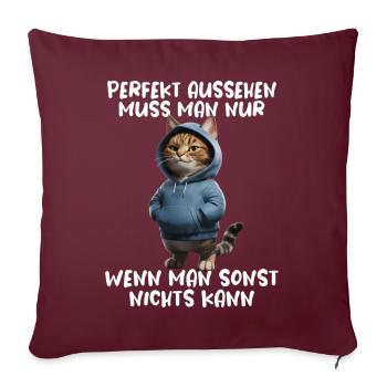 Drôle de chats disant amoureux des animaux Drôle de chat chat - Housse de coussin décorative 45 x 45 cm - bordeaux - Devant