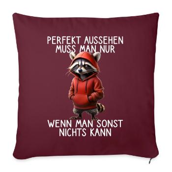 Drôle de raton laveur disant Amoureux des animaux Drôle de raton laveur - Housse de coussin décorative 45 x 45 cm - bordeaux - Devant