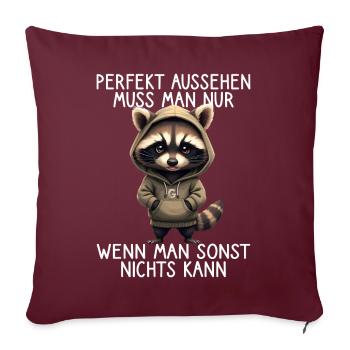Drôle de raton laveur disant Amoureux des animaux Drôle de raton laveur - Housse de coussin décorative 45 x 45 cm - bordeaux - Devant
