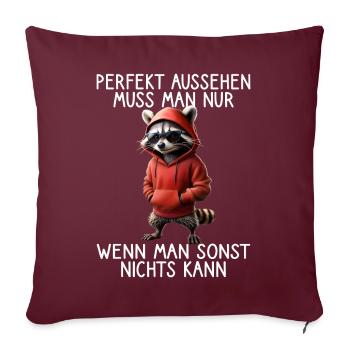 Drôle de raton laveur disant Amoureux des animaux Drôle de raton laveur - Housse de coussin décorative 45 x 45 cm - bordeaux - Devant