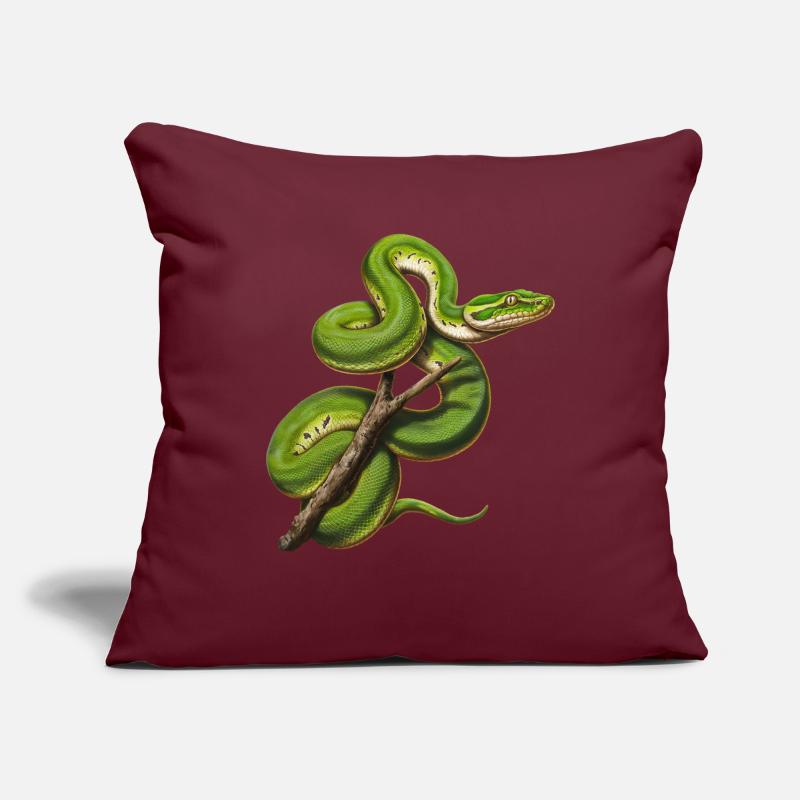 Green Tree Python Snakes Lover Terrarium Sofa pillowcase 17,3'' x 17,3'' (45 x 45 cm)