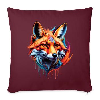 Drôle Renard Renard Art Animal Nature Animaux Animaux Sauvages - Housse de coussin décorative 45 x 45 cm - bordeaux - Devant