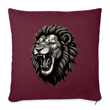 Lion Lover Wildlife Safari Art Lion Colorful - Sofa pillowcase 17,3'' x 17,3'' (45 x 45 cm) - burgundy - Front