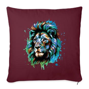 Lion Lover Wildlife Safari Art Lion Colorful - Sofa pillowcase 17,3'' x 17,3'' (45 x 45 cm) - burgundy - Front