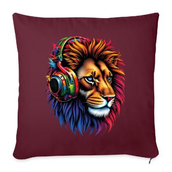 Lion Lover Wildlife Safari Art Lion Colorful - Sofa pillowcase 17,3'' x 17,3'' (45 x 45 cm) - burgundy - Front