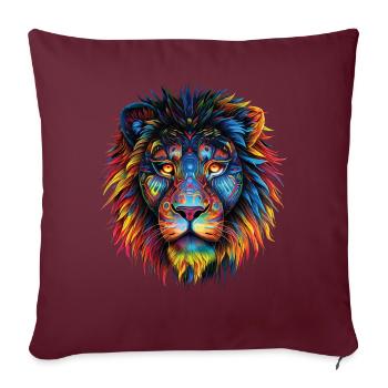 Lion Lover Wildlife Safari Art Lion Colorful - Sofa pillowcase 17,3'' x 17,3'' (45 x 45 cm) - burgundy - Front
