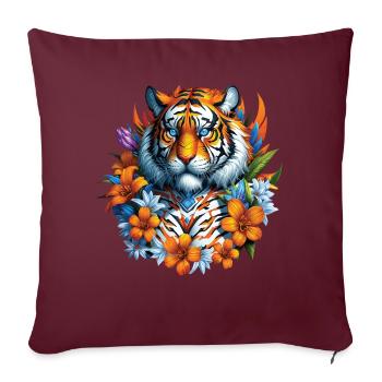 Funny Tiger Art Animal Nature Wildlife Animals Zoo - Sofa pillowcase 17,3'' x 17,3'' (45 x 45 cm) - burgundy - Front