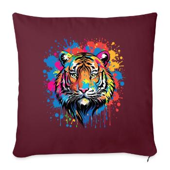 Funny Tiger Art Animal Nature Wildlife Animals Zoo - Sofa pillowcase 17,3'' x 17,3'' (45 x 45 cm) - burgundy - Front