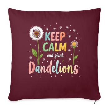 Dandelion Dandelion Lover Floral Floral - Housse de coussin décorative 45 x 45 cm - bordeaux - Devant