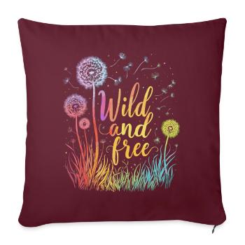 Dandelion Dandelion Lover Floral Floral - Housse de coussin décorative 45 x 45 cm - bordeaux - Devant