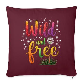 Dandelion Dandelion Lover Floral Floral - Housse de coussin décorative 45 x 45 cm - bordeaux - Devant