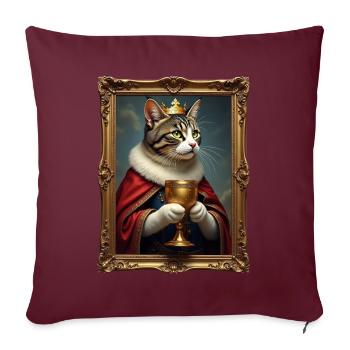 Medieval Cat in Picture Frame Art Crown - Sofa pillowcase 17,3'' x 17,3'' (45 x 45 cm) - burgundy - Front